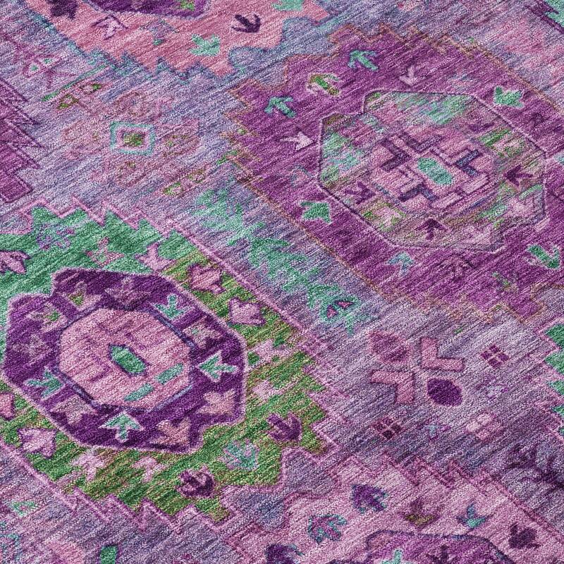 Machine Washable Indoor/ Outdoor Boho Vintage Chantille Rug