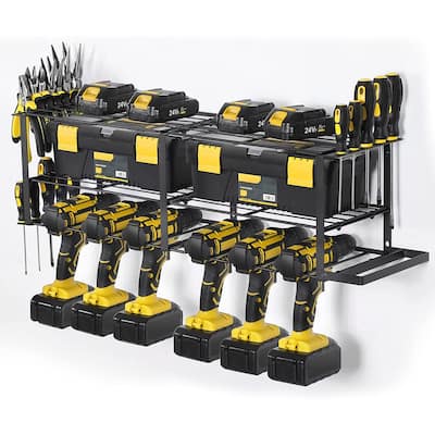 Power Tool Organizer with 6 Drill Holders