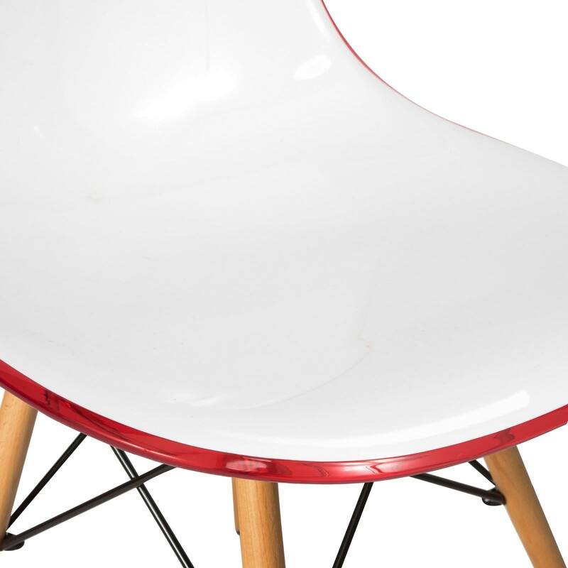 Cresco Acrylic Accent Banquet Side Dining Chair in Solid Beech Wood Legs for Indoor Outdoor Home Office Living Room & Kitchen