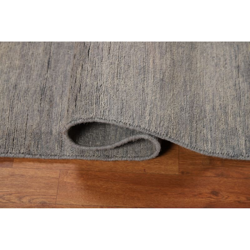 Hand Knotted Oriental 100% Wool Carpet Modern Modern Greys & Charcoal Gabbeh Area Rug - 5' 0'' X 3' 6''