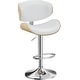 preview thumbnail 16 of 78, Bar Stools Adjustable Height Swivel Faux Leather Armless Barstools Single - Snow White - Adjustable