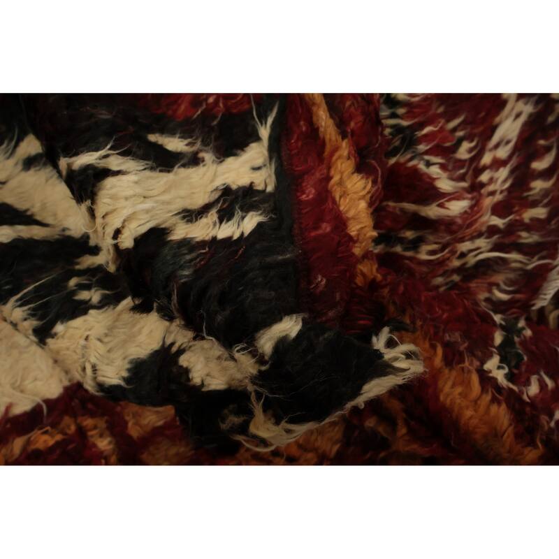Hand Knotted Oriental 100% Wool Carpet Modern Tribal Red Moroccan Area Rug - 10' 2'' X 8' 2''