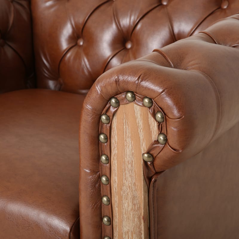 Castalia Chesterfield Tufted Club Chair by Christopher Knight Home - 39.00" L x 33.50" W x 28.00" H