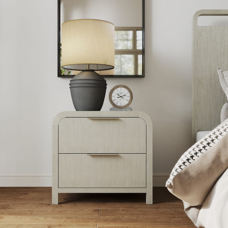 Roundhill Furniture Tavari 3-Piece Bedroom Set with Panel Bed and Two Nightstands in Light Gray