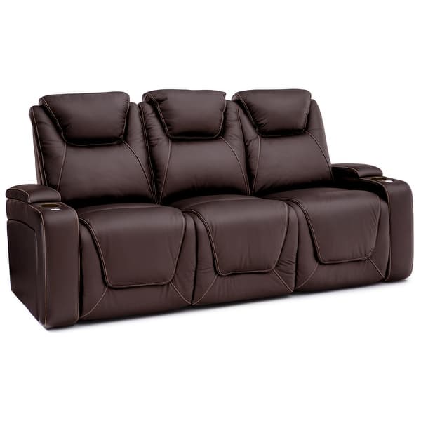 Seatcraft Concerto Heat & Massage Sofa & Loveseat, Brown Top Grain