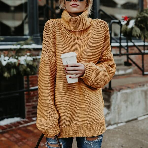 Twisted Knit Jumper Round neck Women's Vintage style