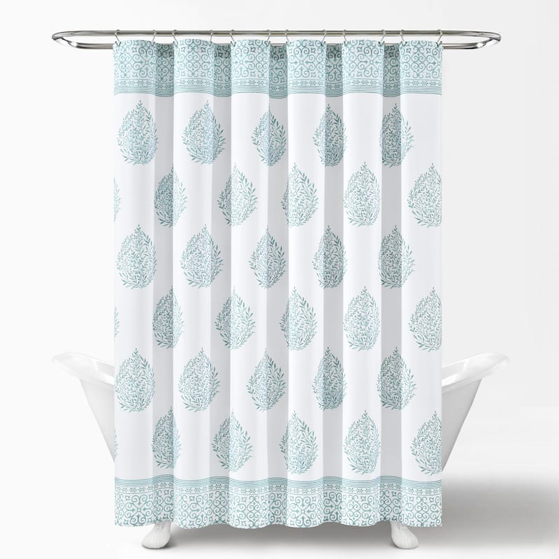 Lush Decor Teardrop Leaf Shower Curtain