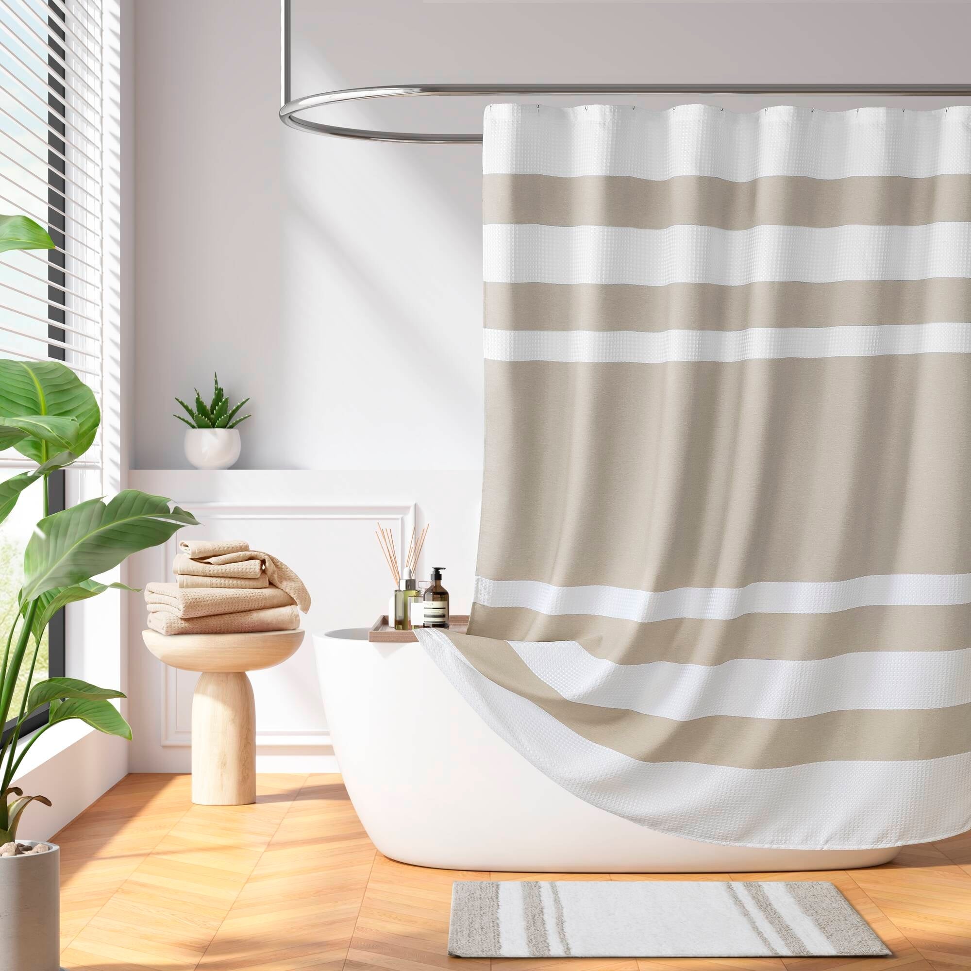 Madison Park Spa Waffle Shower Curtain with 3M Treatment