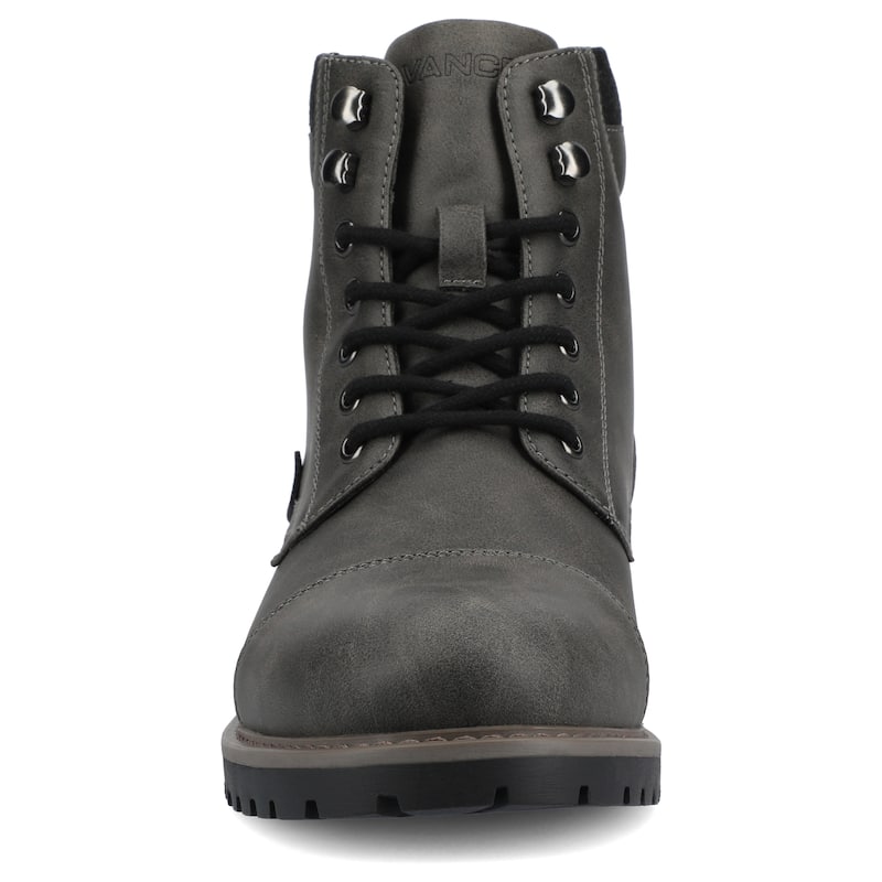 Vance Men's Yukkon Medium and Wide Width Cap Toe Boot - Medium - Charcoal - 8
