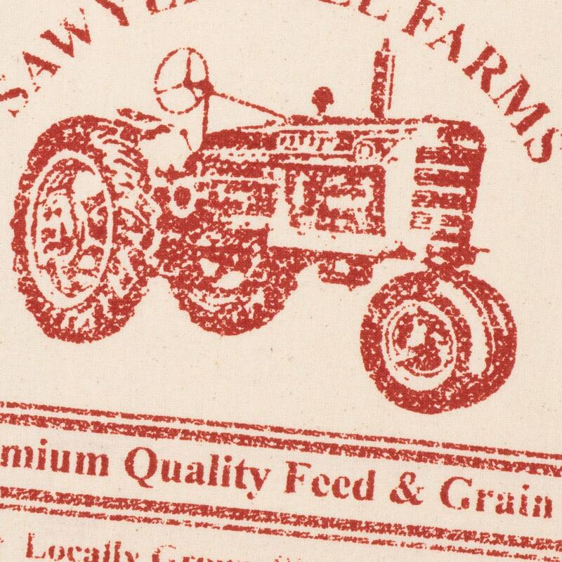 Sawyer Mill Red Tractor Muslin Unbleached Natural Tea Towel 19x28 - Tea Towel 28x19