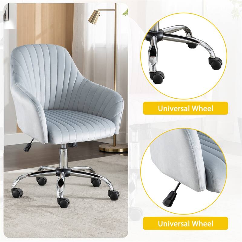 Modern Velvet Home Office Leisure Desk Swivel Chair with Adjustable Height