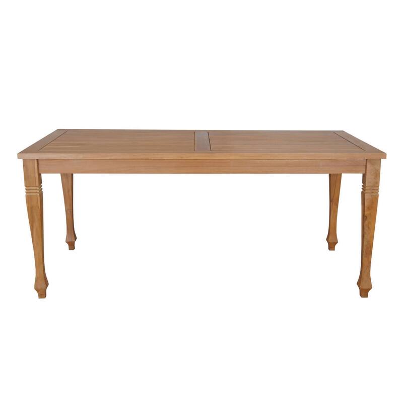 Rectangular Teak Wood Dining Table - Handcrafted Outdoor Kitchen Table with Strong Frame and Smooth Top - 36