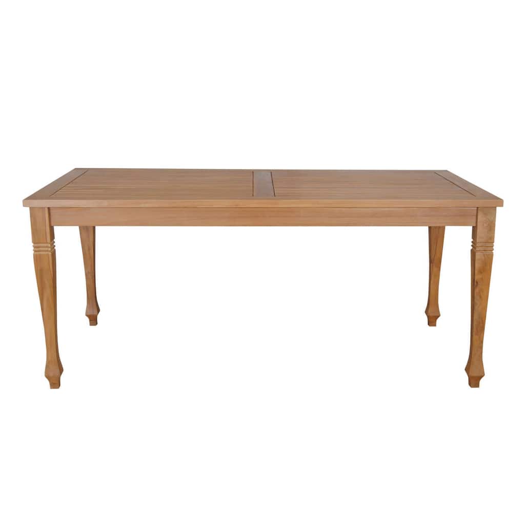 Rectangular Teak Wood Dining Table - Handcrafted Outdoor Kitchen Table with Strong Frame and Smooth Top - 36