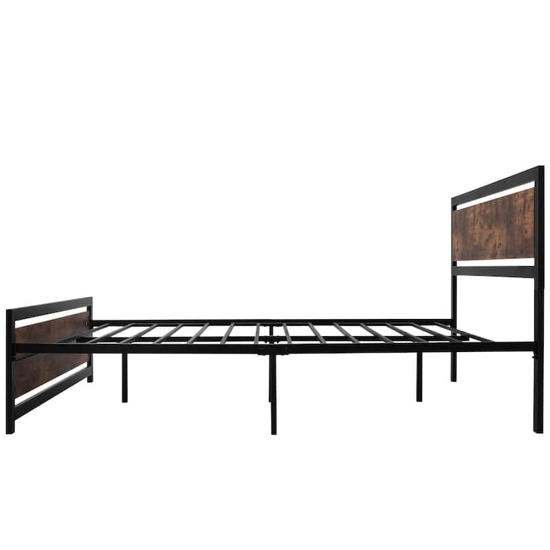 HOMCOM Queen Platform Bed Frame with Headboard & Footboard