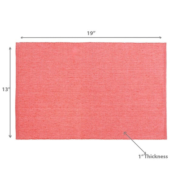 Chambray Ribbed Placemat Coral 13 X 19 - Set of 12