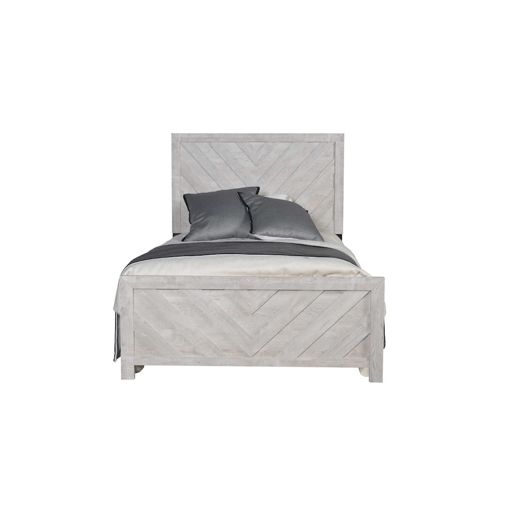 Full Size Wood Modern Platform Bed with Headboard and Slat Support