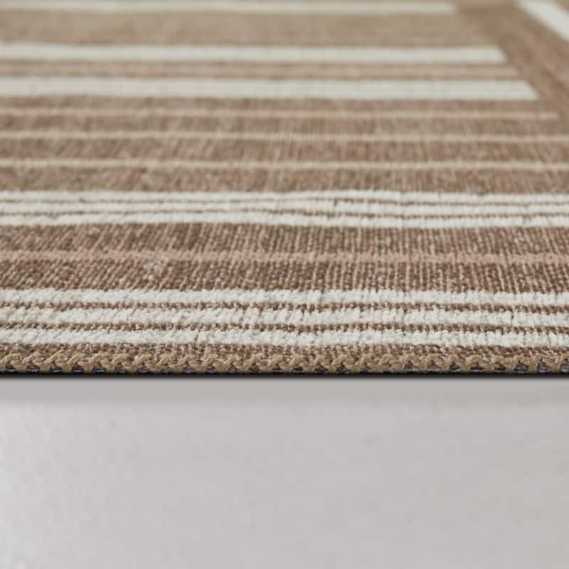 Carmelle Modern Striped Indoor/Outdoor Area Rug