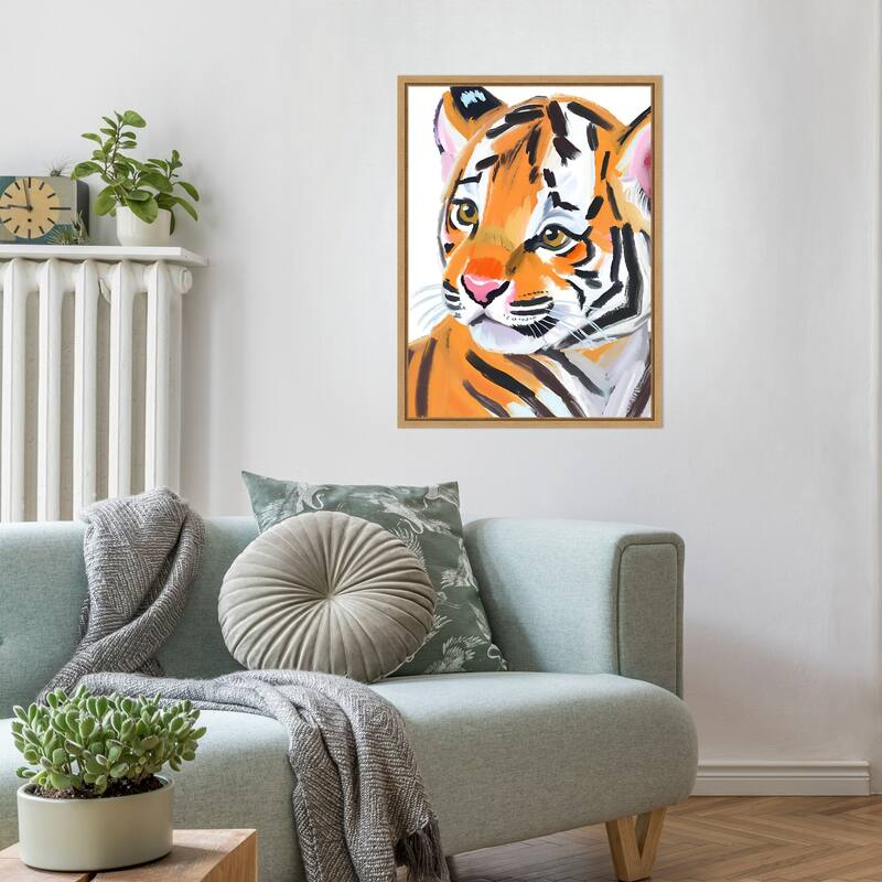 Tiger by Ohkimiko Framed Canvas Wall Art