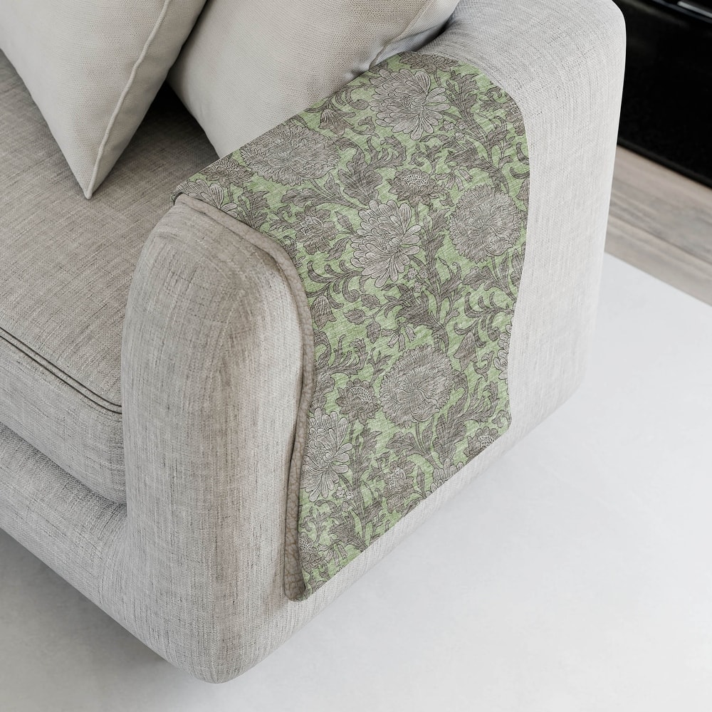 Premium Machine Washable Floral Sherpa Throw Blanket