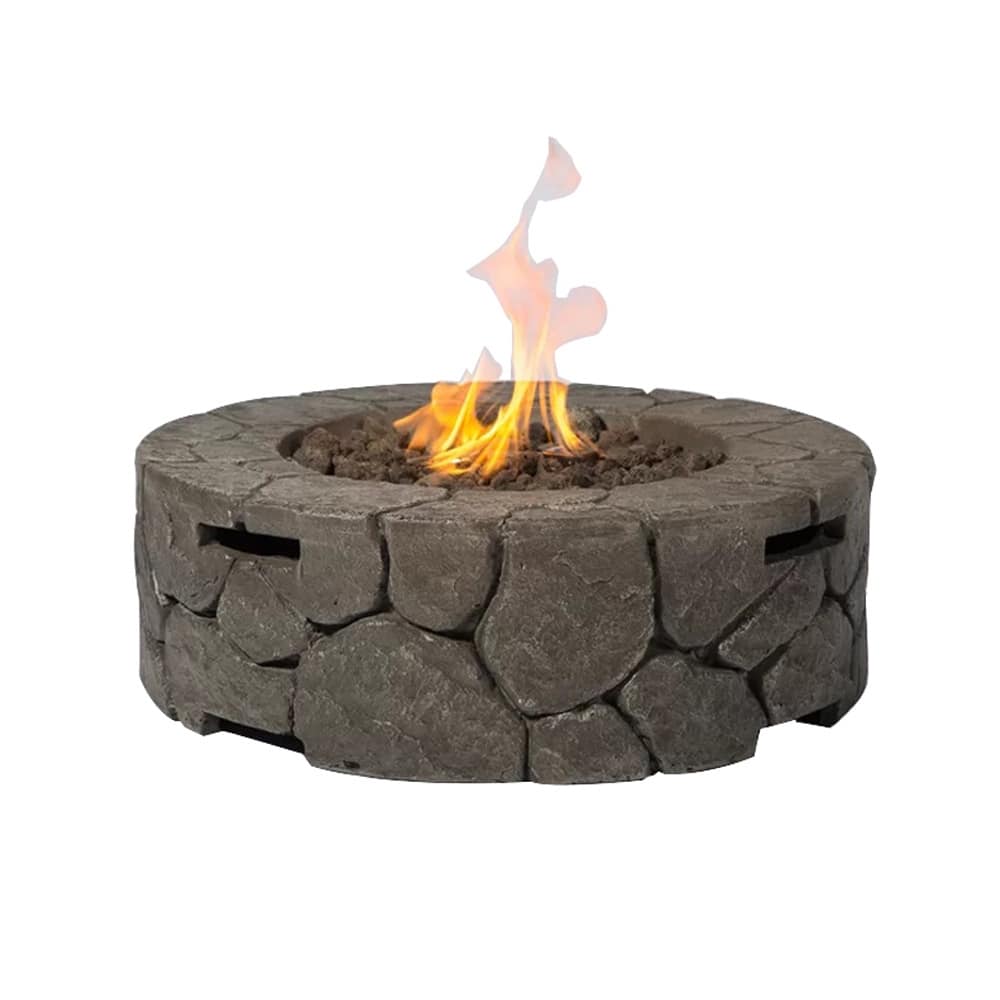 Outdoor Round Fire Pit Table in Grey