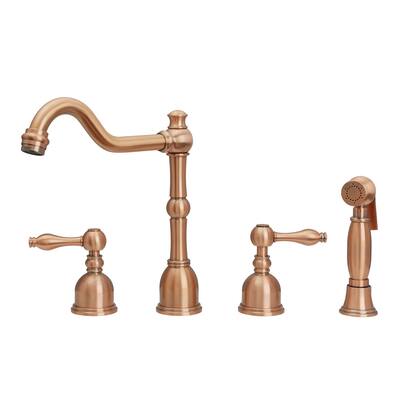 Two-Handles Widespread Kitchen Faucet with Side Sprayer