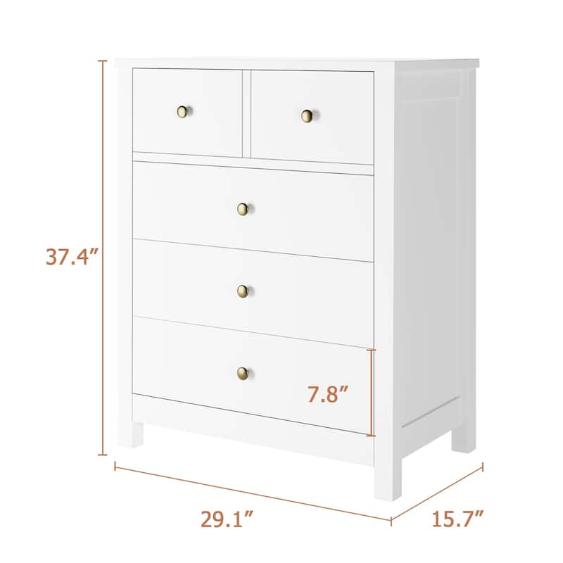 5 Drawer Dresser For Bedroom With Modern Style