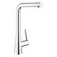 preview thumbnail 1 of 10, Grohe Zedra 1.75 GPM Single Hole Pull Out Kitchen Faucet with SilkMove Starlight Chrome