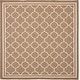 preview thumbnail 27 of 129, SAFAVIEH Courtyard Kailani Indoor/ Outdoor Waterproof Patio Backyard Rug 4' Square - Brown/Bone