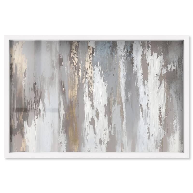 Flooding Gold I Shadowbox by Art Remedy - White - 15" x 10"