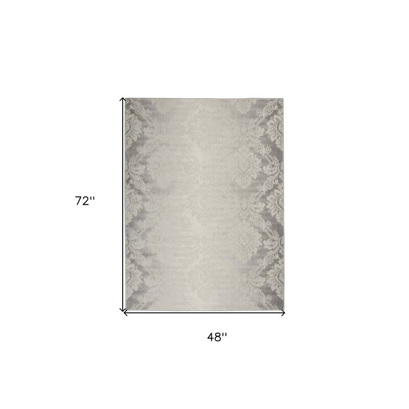 Doziq Power Loomed Distressed Non Skid Stain Resistant Low Pile Area Rug By HomeRoots - 72' X '48' X '0.25