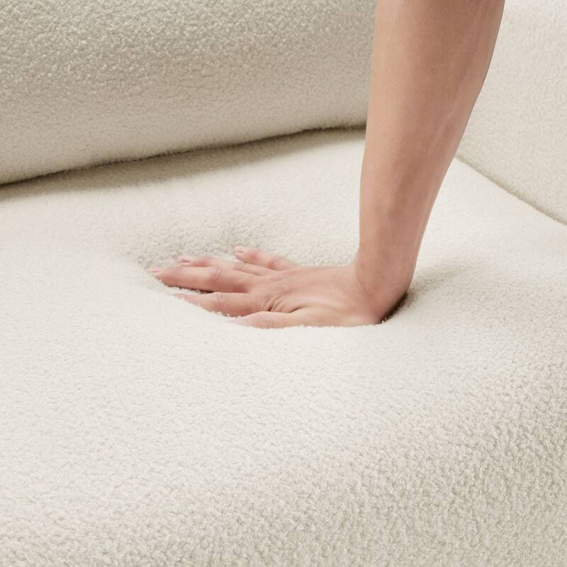 Silas 32.5" Boucle Accent Chair - 1 Matching Pillow, Attached Cushions