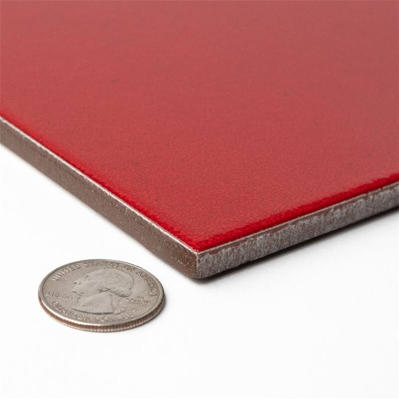 Merola Tile Monocolor Premium Rojo Volcan 7-7/8" x 7-7/8" Ceramic Floor and Wall Tile