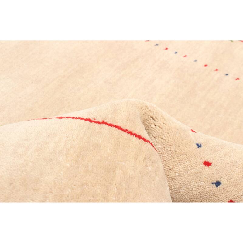 ECARPETGALLERY Hand Loomed Kashkuli Gabbeh Beige Wool Rug - 3'2 x 5'0