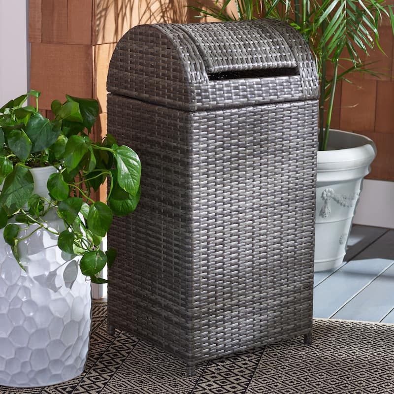 SAFAVIEH Outdoor Mazeli Trash Bin (Fully Assembled)