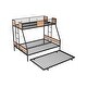 preview thumbnail 10 of 11, Black Twin over Full Size Metal Bunk Bed with Trundle
