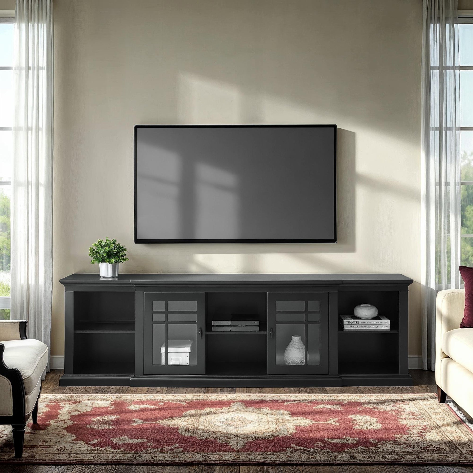 Walker Edison 80-inch Classic Breakfront TV Stand - Overstock
