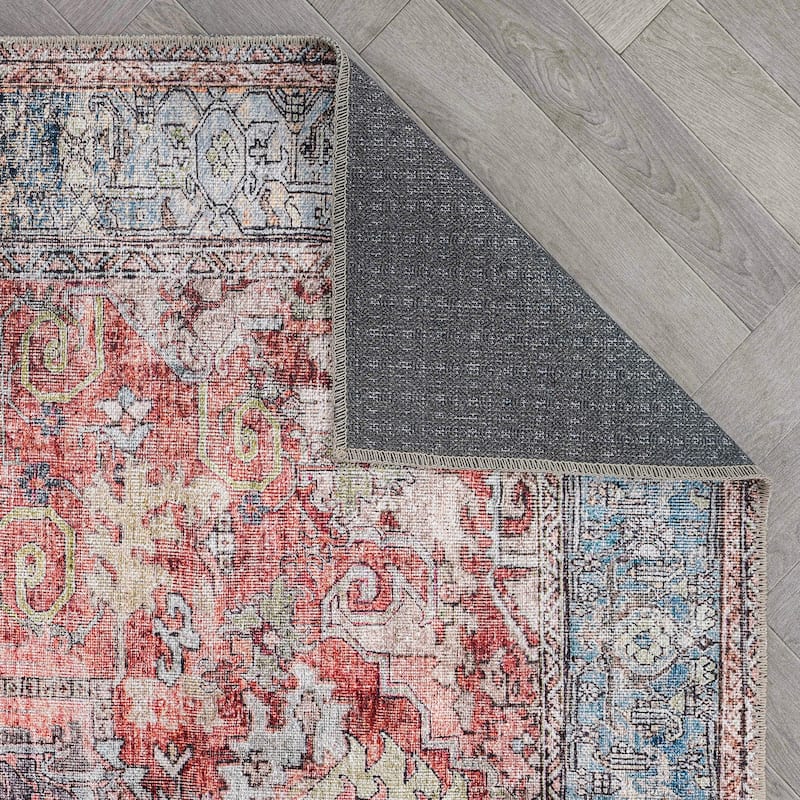 World Rug Gallery Vintage Inspired Distressed Machine Washable Area Rug