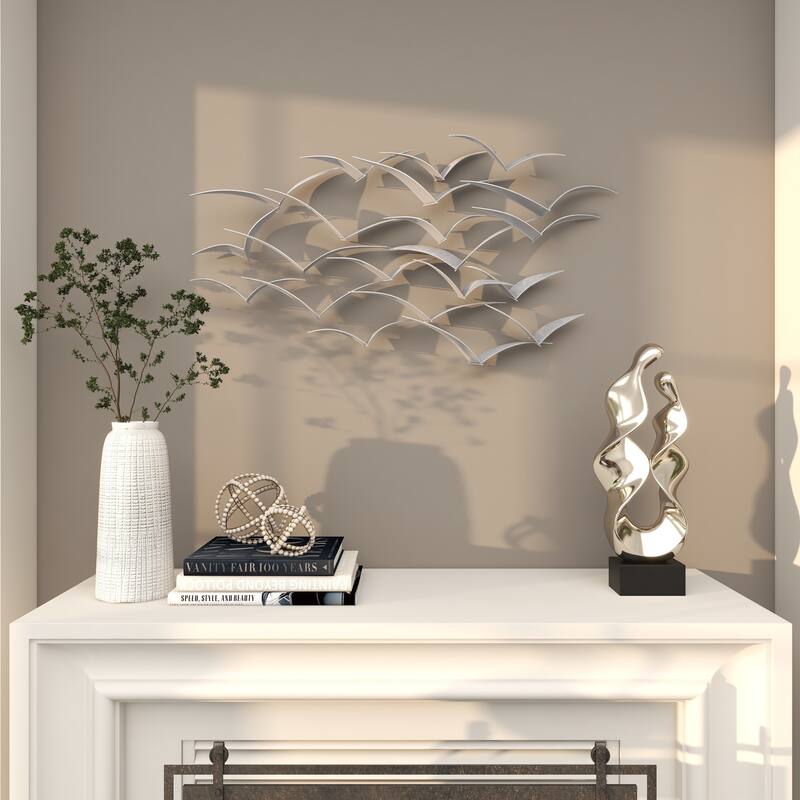 Metal Sleek Flying Imitative Bird Home Wall Decor