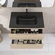 preview thumbnail 20 of 57, Floating Bathroom Vanity in Evita Oak with Integrated Quartz Sand Top