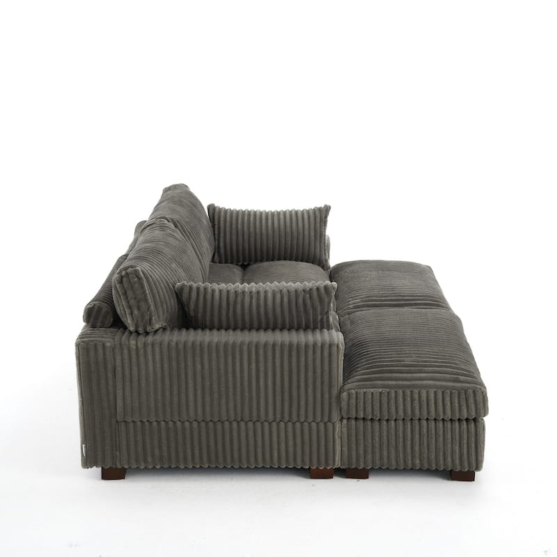 Oversized U-shaped Plush Modular Sectional Sofa Set