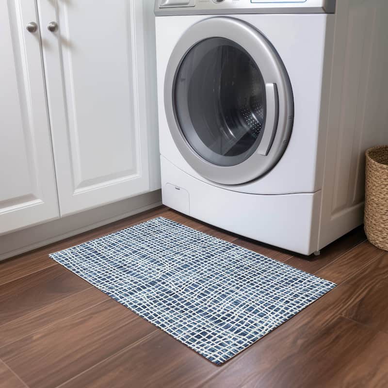Machine Washable Indoor/ Outdoor Chantille Abstract Modern Rug