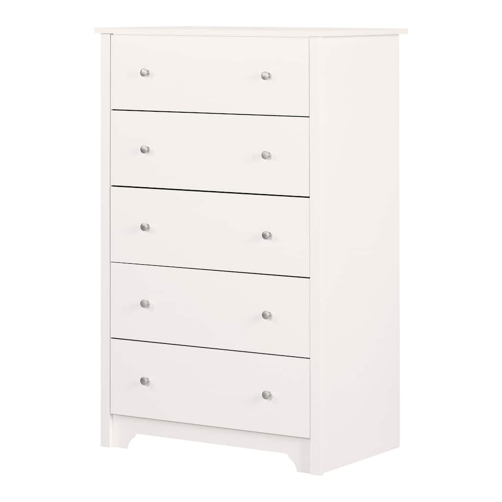 5-Drawer Soft Gray Chest Dresser with Smooth Glide Drawers, Modern Lines, and Compact Storage Solution