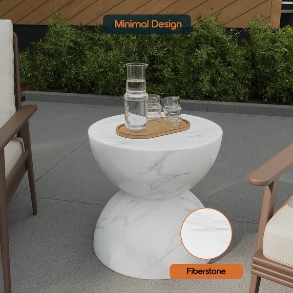 Amazon.com: HOMPUS Outdoor Concrete Side Table Set of 2