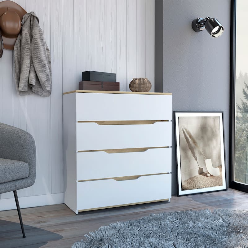 Dresser And Superior Top With Four Drawers - White