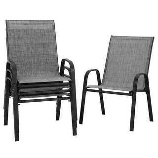 Patio Dining Chairs Set of 2/4/6, Outdoor Stackable Dining Chairs for ...