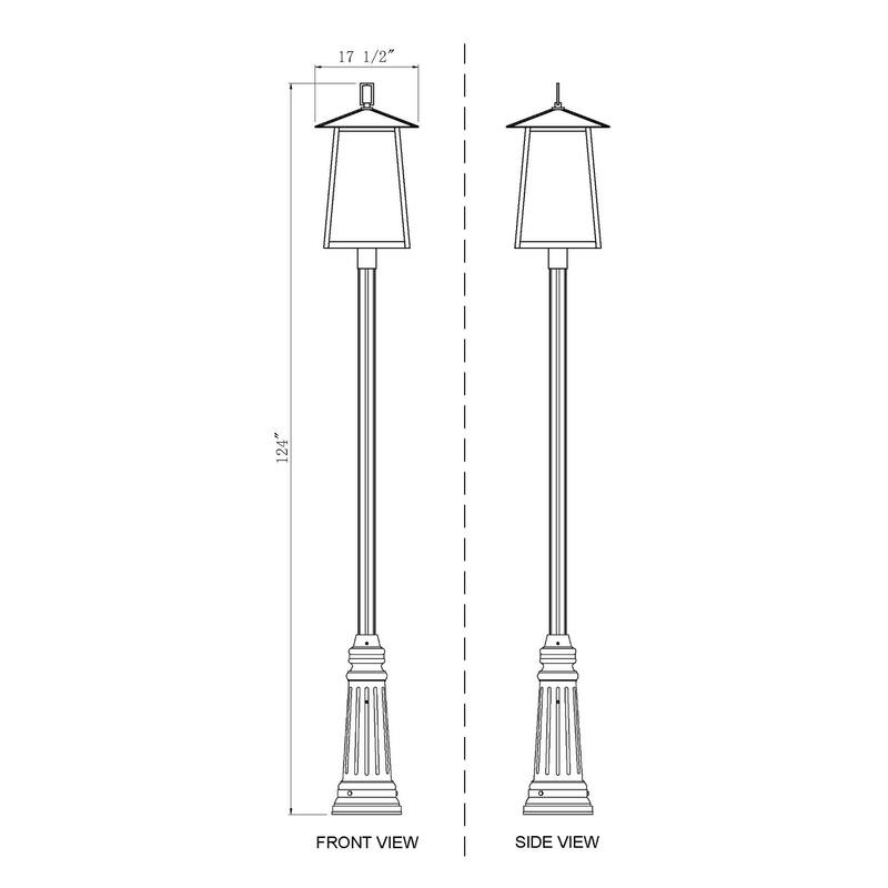 Rainer 6 Light Outdoor Post Mounted Fixture in Black