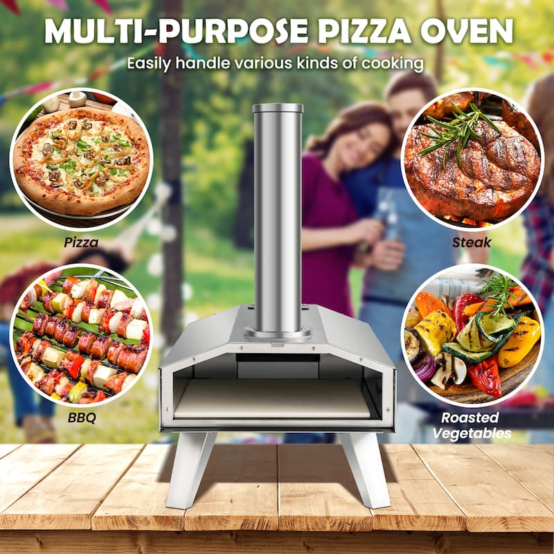 Costway Wood Pellet Pizza Oven Pizza Maker Portable Outdoor Pizza - See Details
