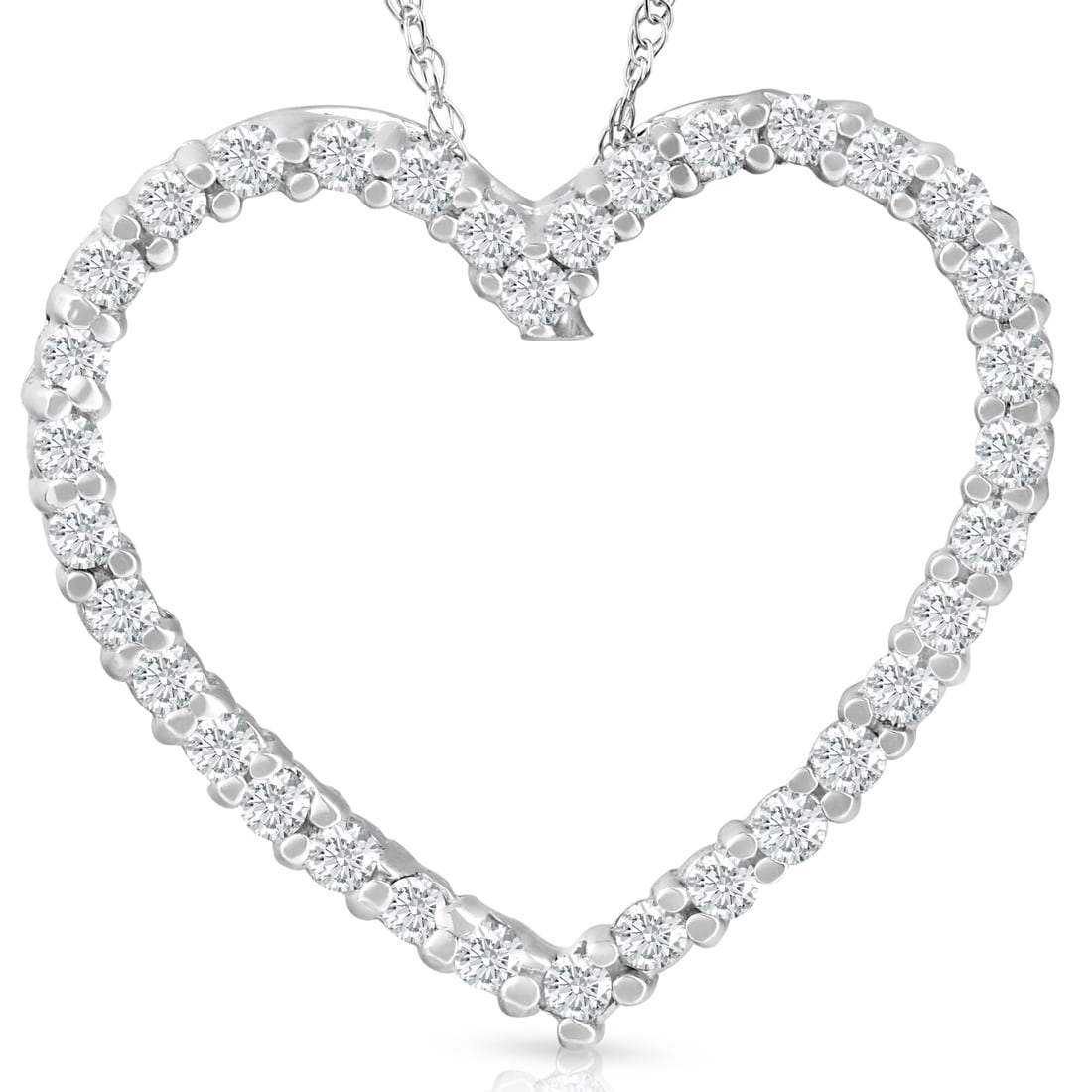 Bliss Diamond White Gold 1/2ct Diamond Heart Pendant Necklace
