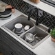 preview thumbnail 58 of 89, Karran Drop-In Quartz 33 in. 1-Hole 60/40 Double Bowl Kitchen Sink Kit