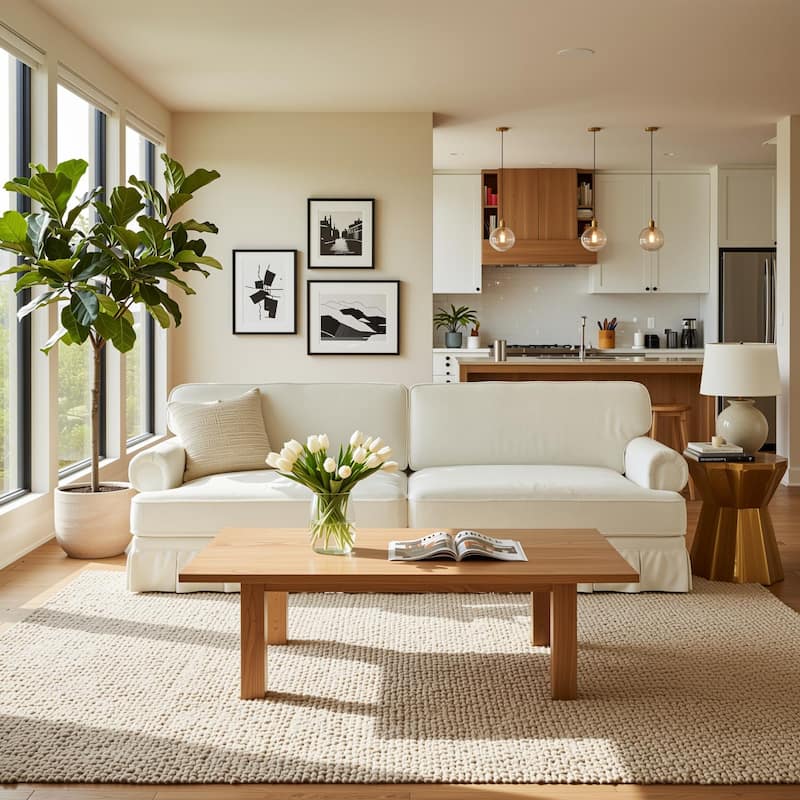 Homy Casa 3/4-Seater Chenille Cloud Sofa with Rolled Arms & Pleated Skirt, Extra Deep Seat, Multiple Colors